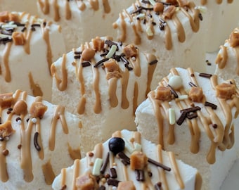 Salted Caramel Swirl Marshmallows - Gourmet Sea Salt Caramel Sweets - Handmade Artisan Marshmallow - Gift for Foodies