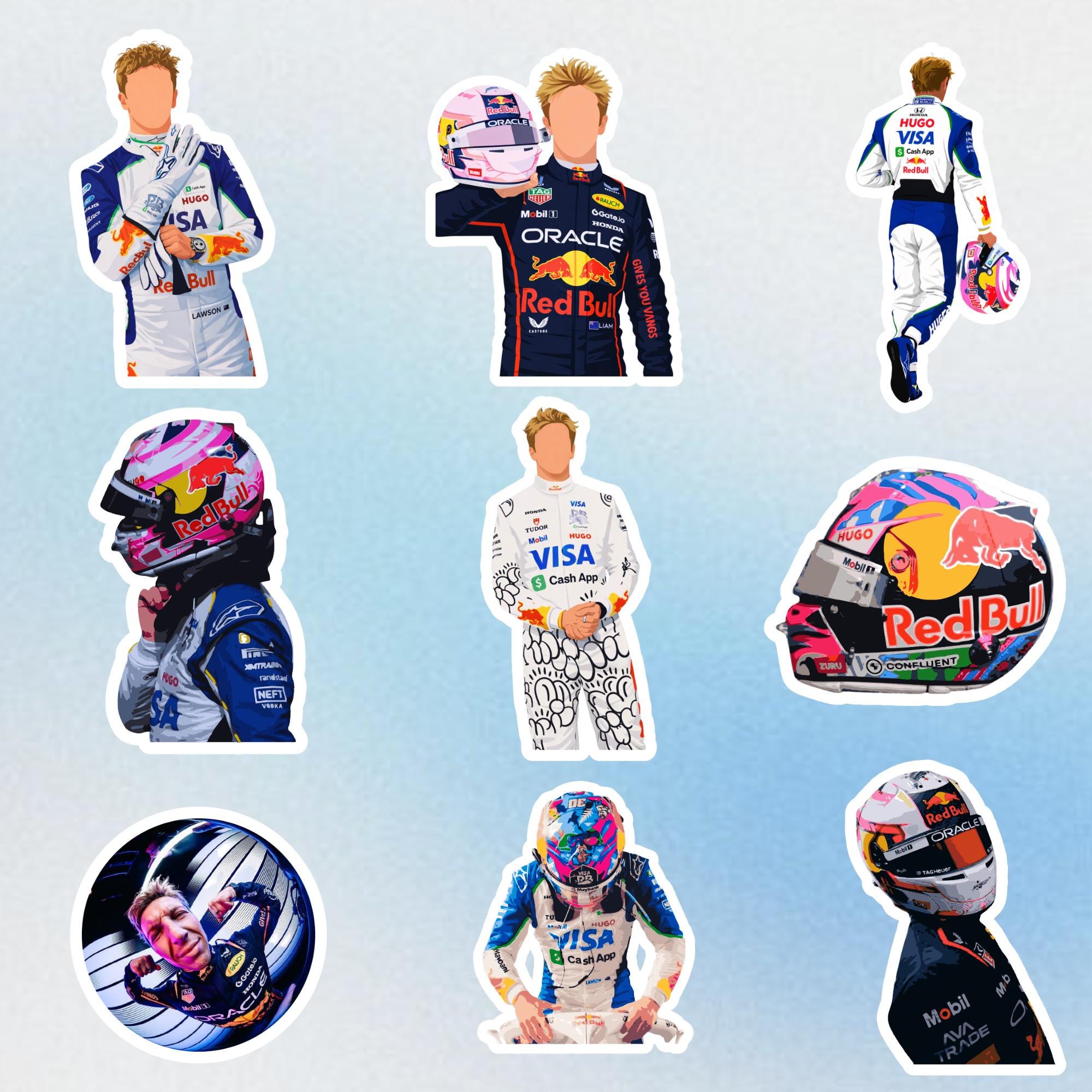 F1 Sticker Set F1 Sticker Pack Random - Etsy