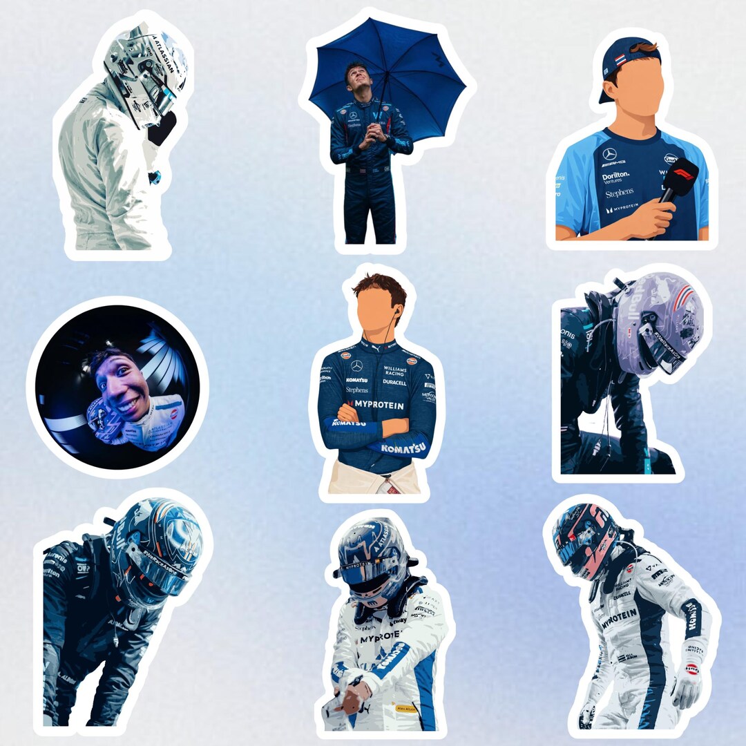 Alex Albon Sticker Pack F1 (9 Stickers) - Etsy