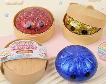 Empanadilla blanda Needoh con vaporera, juguete antiestrés Kawaii, accesorio de escritorio con bola de masa sensorial, juguete para apretar