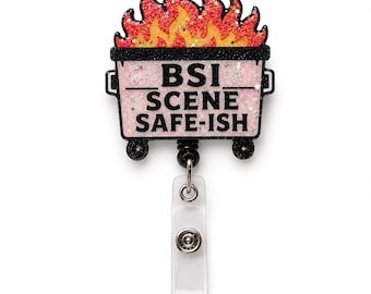 Portabadge BSI Scene Safeish? Rosa con glitter.