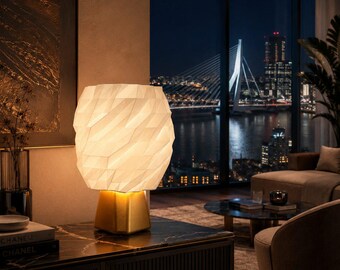 LAVEN Geoblock-tafellamp | Sculpturale PLA-sfeerverlichting, minimalistisch interieur