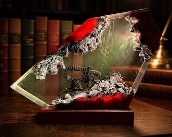 Lampada aliena in resina, luce notturna horror fantascientifica, lampada da scrivania fatta a mano, decorazione mostruosa, regalo per la stanza dei giocatori, luce unica per la camera da letto, regalo per geek, amico