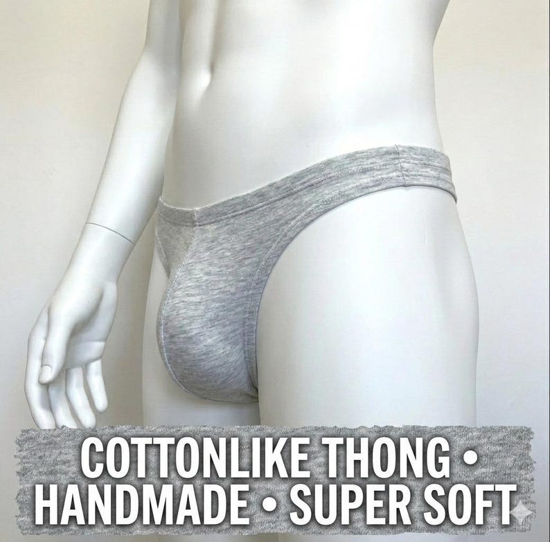 tanga para hombre color gris en algodón similar. muy cómodo y elástico para uso diario