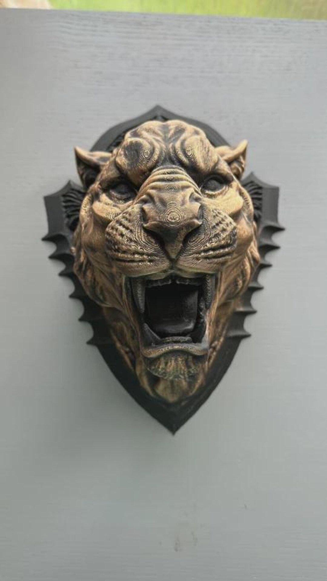 3D Printed Panther Head Wall Decor – Modern Animal Sculpture, Black ...