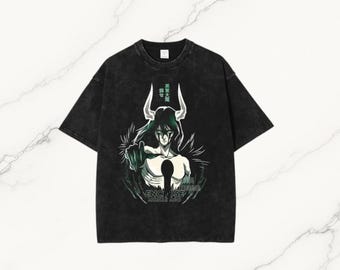 Vintage Washed Graphic T-Shirt – Oversized Heavy Cotton Anime Style Streetwear Tee