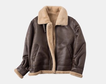 Leon S. Kennedy Shearling Jacket – Resident Evil 4 Brown Leather Cosplay Biker Coat