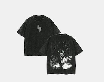 Vintage Washed Anime Style T-Shirt – Harajuku Retro Cotton Graphic Tee for Men