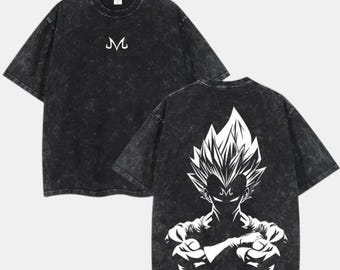 Anime Graphic T-Shirt, Oversized Washed Cotton Tee, Vintage Streetwear Top