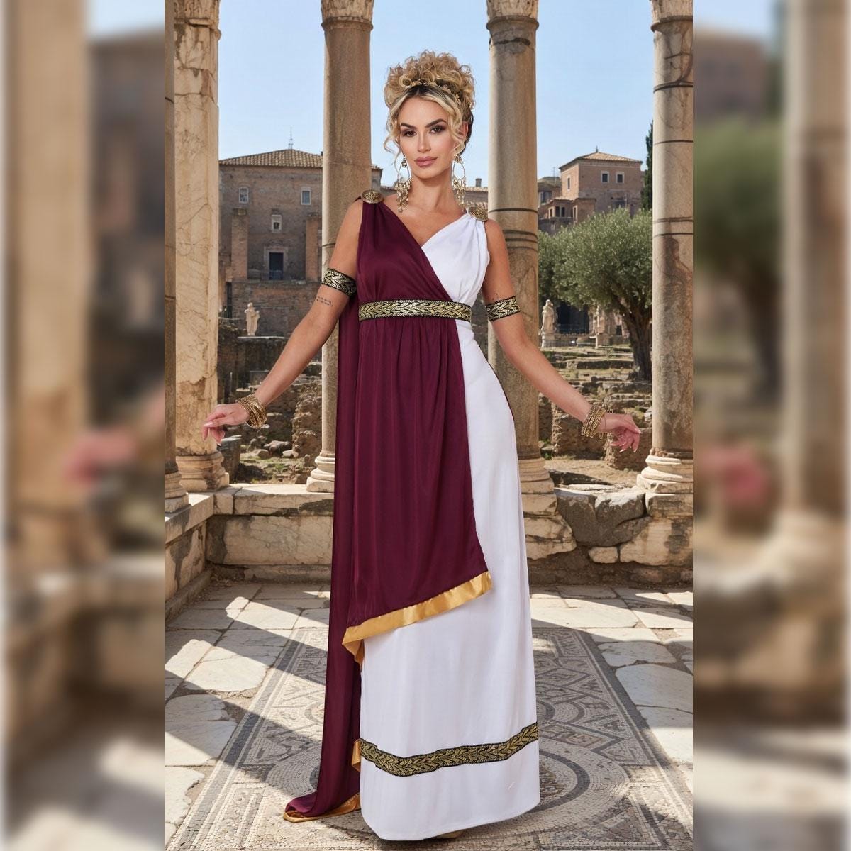 slim fit dress slacks Womens Gold Roman Empress Costume main image 1
