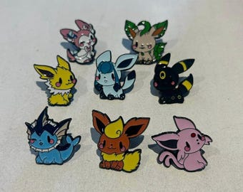 Eevee Eeveelution Enamel Pins, Anime Lapel Pin Collection, Bag Hat Accessory cute gift for Pokemon fans clothings bags purses accessories +