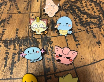 Pokemon Enamel Pin Set (6 Pins) - Kawaii Anime Pins - Collectible Lapel - Gamer & Pokémon Gift
