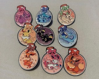 Enamel Pin Collection, Eevee Eeveelution Hat Pins, Bag Accessories cute gift for Pokemon lovers bags clothing tote accessories