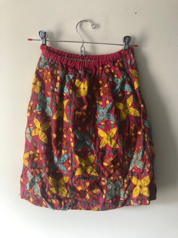 Vintage Afghan Pustintcha Embroidered Skirt
