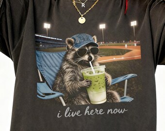 Basebollplan, rolig matchdagströja, softbollmamma, basebollmamma, tvättbjörn, gåva för unisex i vintagestil