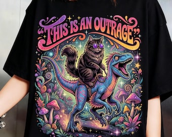 Comfort Color Vintage This is an Outrage T-shirt, Prinsessan Donut och Mongo T-shirt, Dungeon Crawler Carl T-shirt, Gåva för LitRPG-älskare