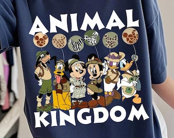 Comfort Colors Animal Kingdom Safari-tröja, Disney 2026-resa Disney-semester-tröja, djungeläventyr-tröja, Vintage Mickey Disneyworld-tröja,