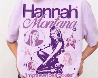 Comfort Colors Hannah Montana 20-årsjubileum T-shirt, Disney Channel-stjärna T-shirt, Retro kändisgrafik T-shirt, 2000-tals estetisk T-shirt