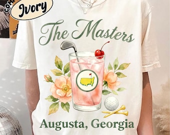 Golftröja för golfälskare, present till The Masters Augusta Georgia, vintage golftröja, vårblommig golftröja, cocktailgolfdesign, bekväma färger