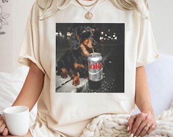 Komfortfärger rolig tax Diet Coke-tröja, wienerhundtröja, korvhund unisex-tröja, hundälskare-tröja, vintagehundtröja