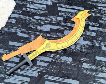 Red Rising SlingBlade – Darrow Razor Sword Replica | Gold Curved Blade | LYKOS Cosplay Prop