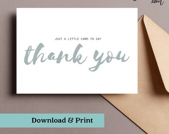 Just a Little Thank You Card PRINTABLE | Digital Card Instant Download