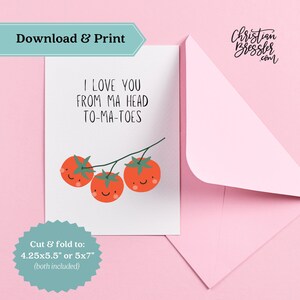 From ma head tomaten Pun Valentines Karte PRINTABLE | Digitale Grußkarte zum Valentinstag Instant Download