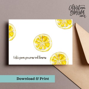 Carte citrons IMPRIMABLE | Pensée numérique de vous Carte de vœux Téléchargement instantané