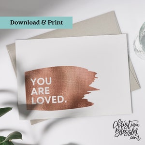 Vous êtes Aimé Carte IMPRIMABLE | Carte de vœux numérique pour toute occasion Mariage bébé juste parce que l’encouragement téléchargement instantané