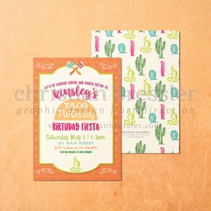 Personalized PRINTABLE Taco Tuesday Birthday Invitation (B)