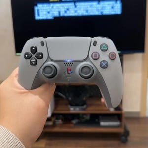 Custom PS5 30th Anniversary Controller, Retro PlayStation 5 Classic Edition Pad, PS5 Classic Logo & Gray Shell, Anniversary Edition PS5