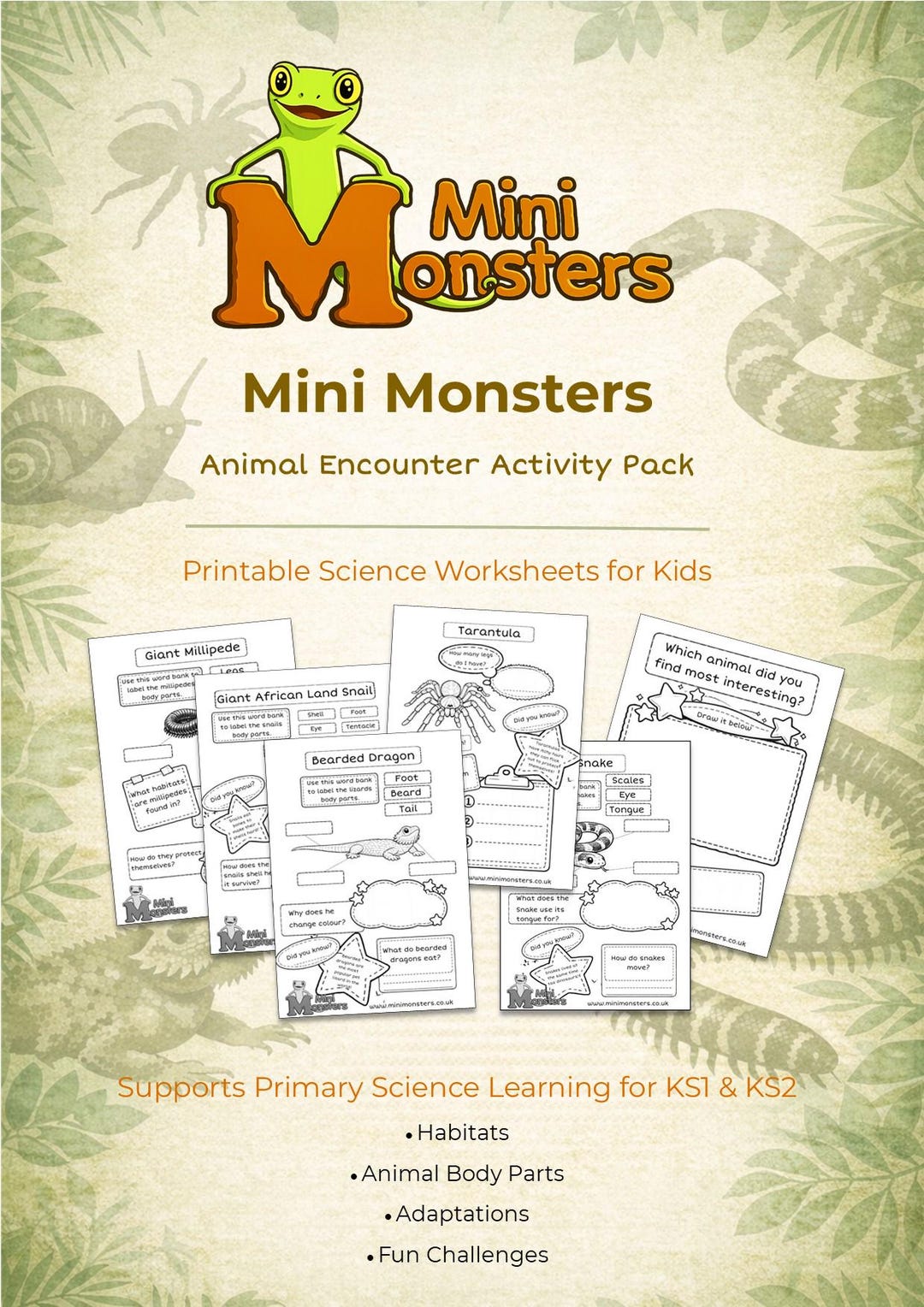 Animal Science Activity Pack, Wildlife Body Parts, Habitats Worksheets ...
