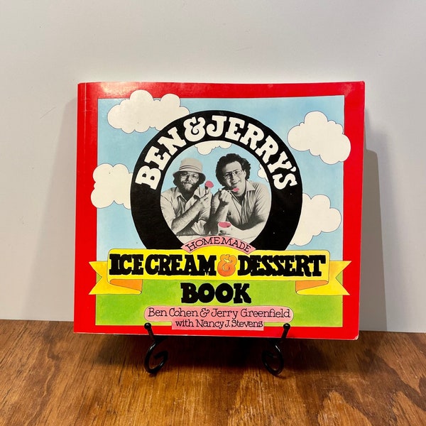 Ben & Jerry's Ice Cream and Dessert Book 1987 Illustrated Paperback Vintage Cookbook Workman Publishing Kids Cookbook