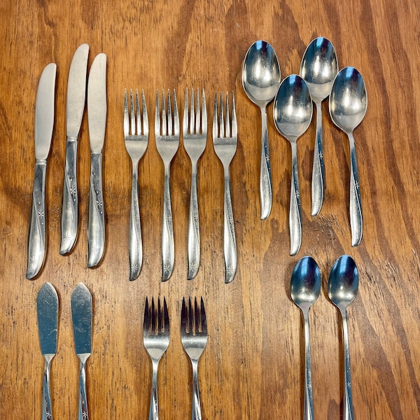 Oneida Twin Star Stainless Flatware, Individual Pieces - You Choose -  Vintage Silverware 1960's, Atomic Starburst MCM Mid Century Retro