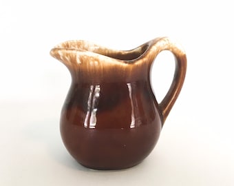 McCoy Brown Drip Glaze Small Pitcher Creamer Farmhouse Kitchen