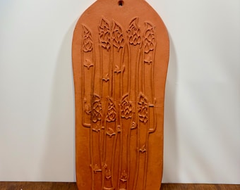 Vintage Bennington Potters Asparagus Untersetzer | Motiv #1965 | David Gil | Bennington Vermont Keramik | 1970er Jahre Wandbehang