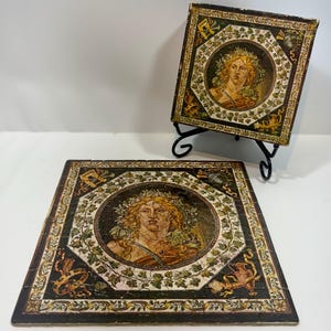 Vintage springbok miniatuurpuzzel – een mozaïek van Bacchus – Romeinse kunst jaren 70 – voltooid