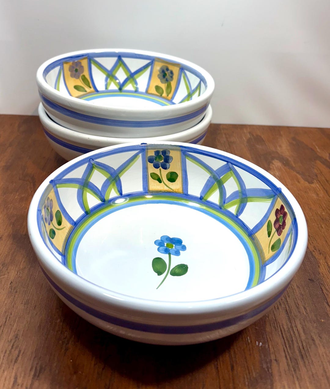 Caleca Caleca Greca All Purpose Bowls – Set of 3 – Hand Painted Italian ...