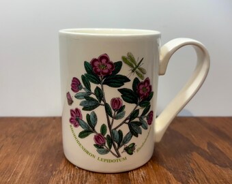 Portmeirion Botanic Garden Mug – Rhododendron Lepidotum – 1991 – 12 oz – Made in England