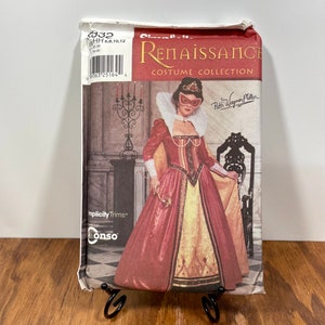 Renaissance Fair Dress Sewing Pattern or Womens Halloween Costume Uncut  Factory Fold Simplicity 9832 Patti Wagner Miller Ren Faire