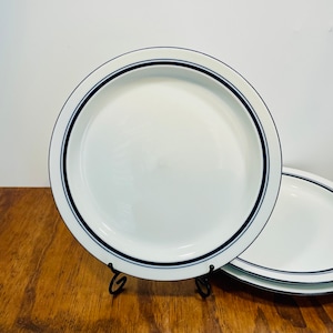 Dansk Bistro Christianshavn Blue Salatteller - 3er-Set - 22 cm - Made in Portugal - Circa 1980er Jahre