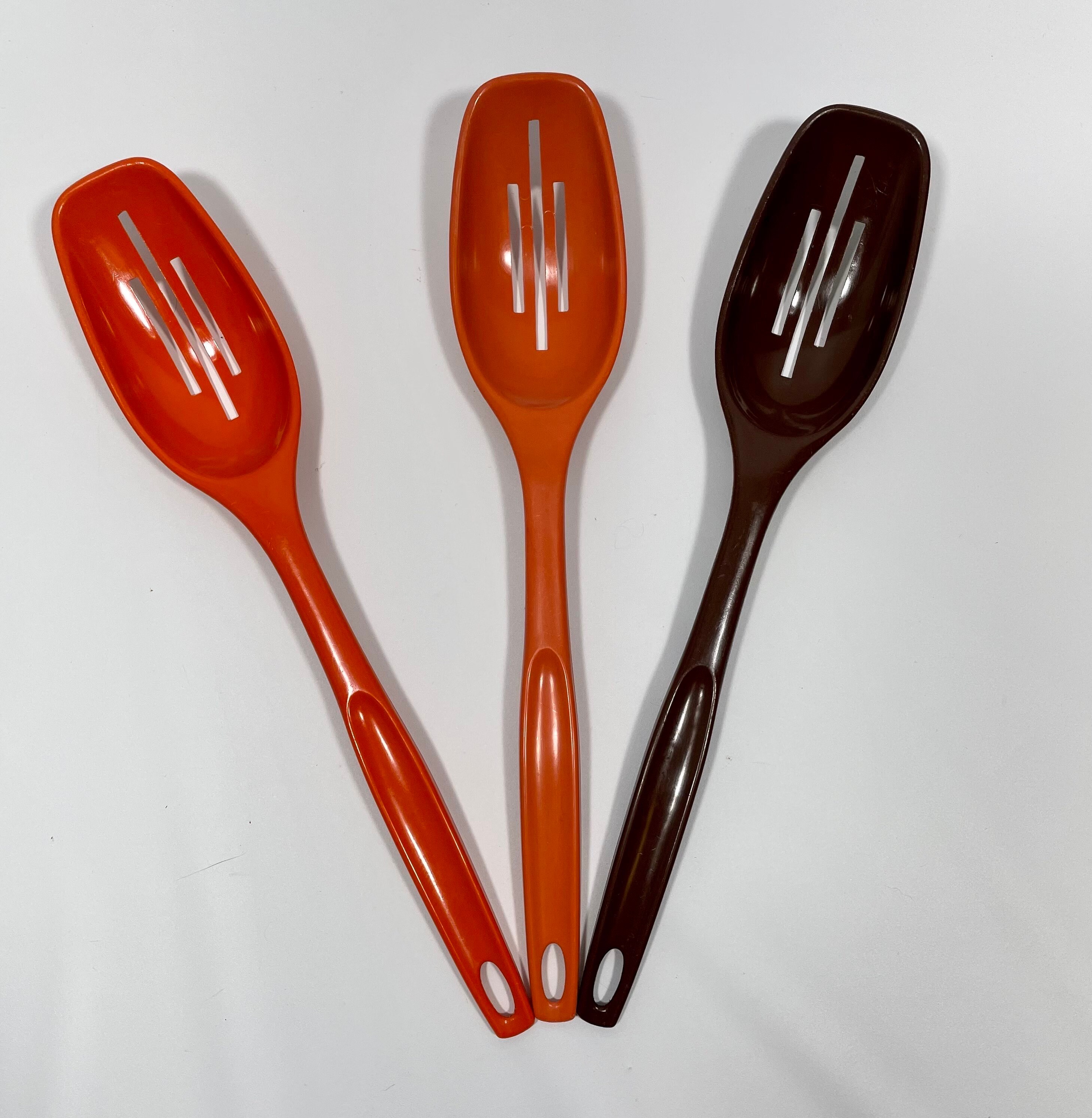 Set of Nylon Cooking Utensils - Slotted Spoon/Solid Spoon/Slotted  Spatula/Solid Spatula/Ladle/Pasta Fork - 11.75 to 12.5