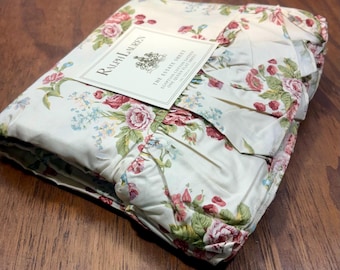 Vintage Ralph Lauren Emily Anne Queen Flat Sheet – Egyptian Cotton Sateen – New