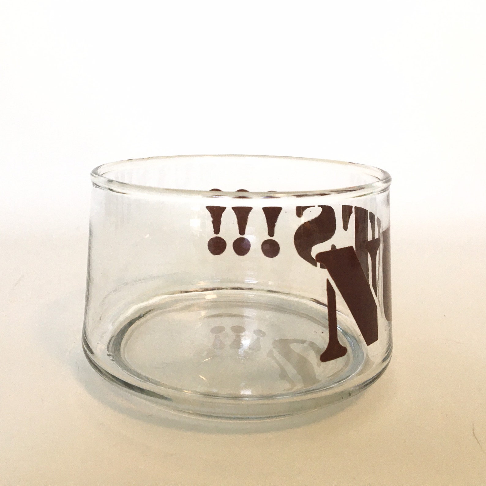 Glass Nut Bowl Clear Bowl Brown Nuts 1970's Serving dish Etsy