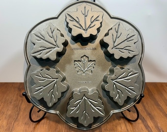 Nordic Ware Maple Leaf Muffin Cakelet Pan - Non-Stick Cast Aluminum - Fall Baking Mold