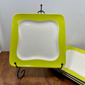 Villeroy & Boch Vivo Uni Kiwi Salad Plates -  Set of 4 Square Plates - 8 1/2&quot; - Made in Germany