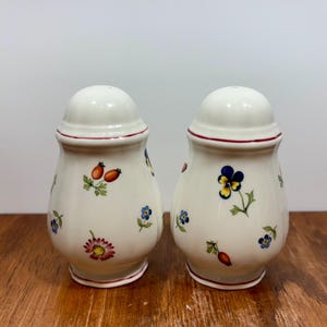 Villeroy & Boch Petite Fleur Salt and Pepper Shakers  With Original Stoppers Made in Germany