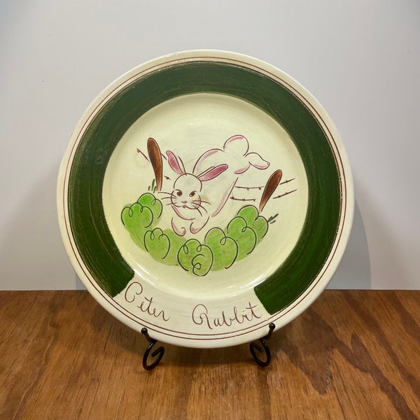 Stangl Kiddieware Peter Rabbit 9 Inch Plate 1950s Child's Plate Stangl Pottery Nursery Decor