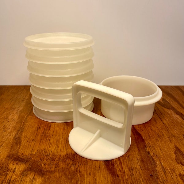 Ensemble presse-hamburger et garde-hamburger Tupperware 9 pièces