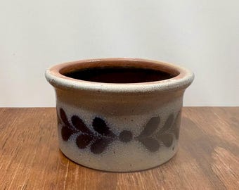 Ramiche de gres Salmon Falls - Gres gris con estampado negro - Cerámica de Dover, NH - Fuente para hornear de 177 ml (6 oz) - Cocina rústica de los años 80 y 90